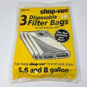 Shop-Vac 906-61 Disposable Filter Bags for 5,6 & 8 Gallon Vacuums (3 pk) dry